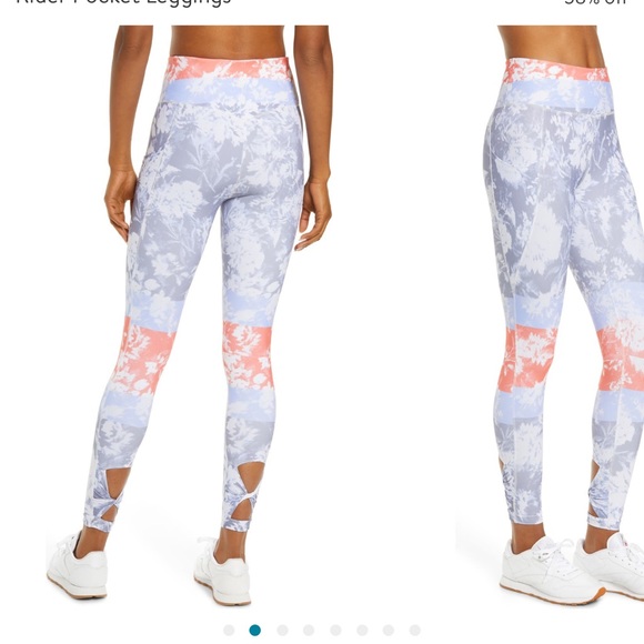 Free People Movement High-Rise Ankle Printed Wave Rider Cutouts Back Leggings - Picture 3 of 9